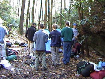 Cleaning up camp